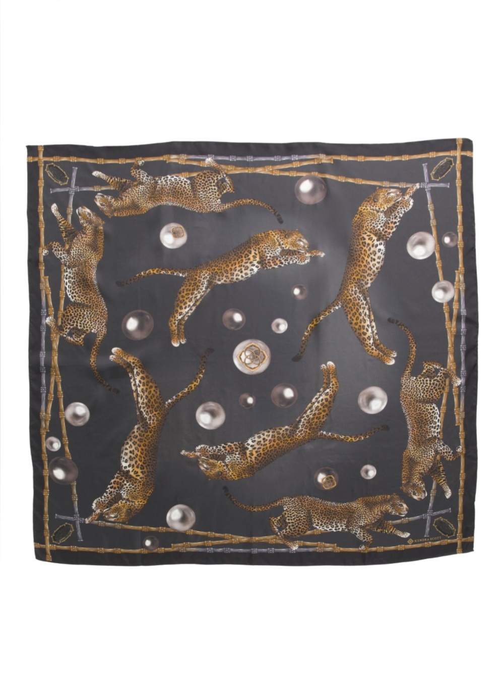NWT Kendra Scott Silk Jaguar print Scarf